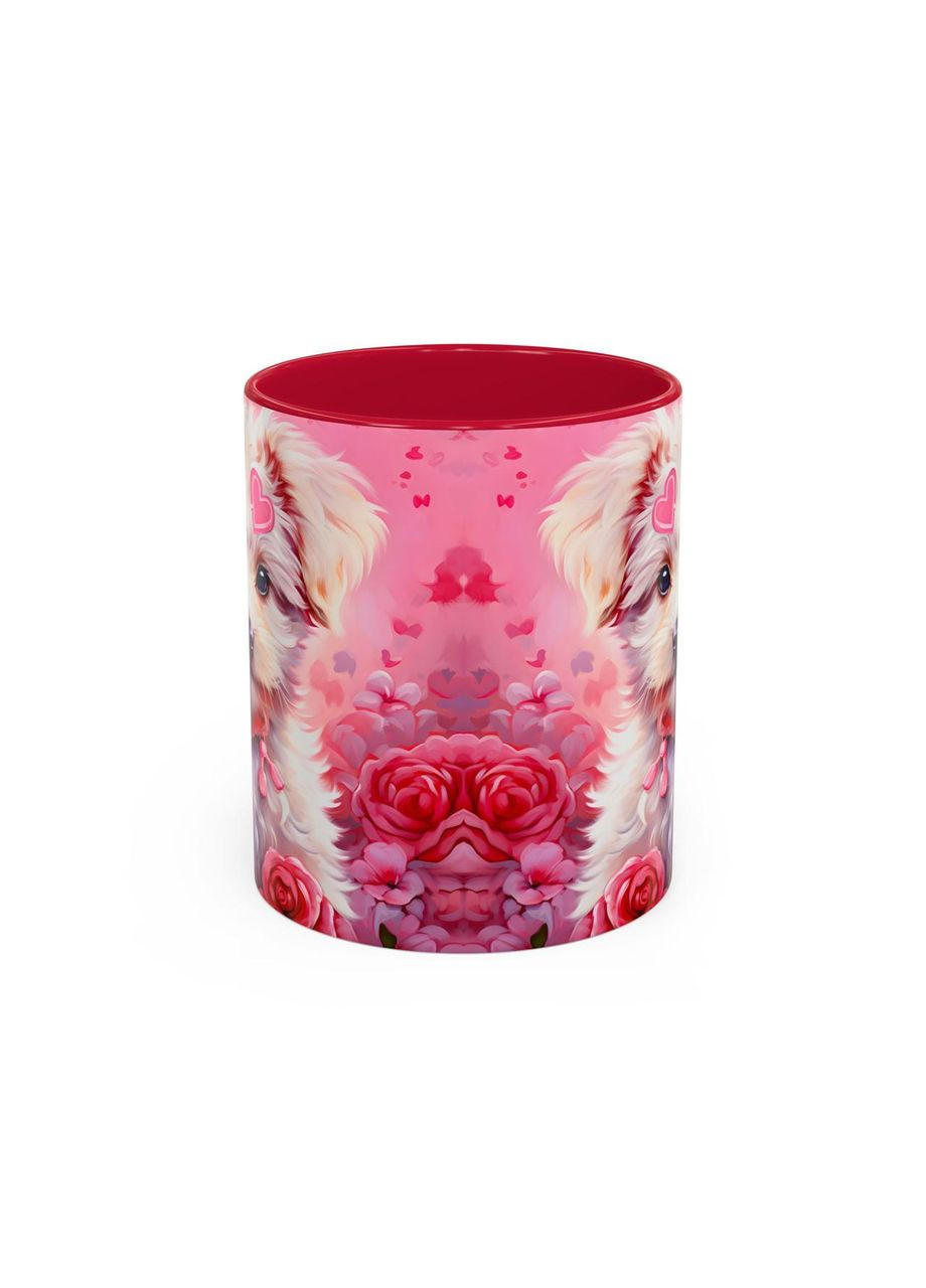 Керамічна чашка з дизайном "Песик в трояндах" No Brand (368671743)