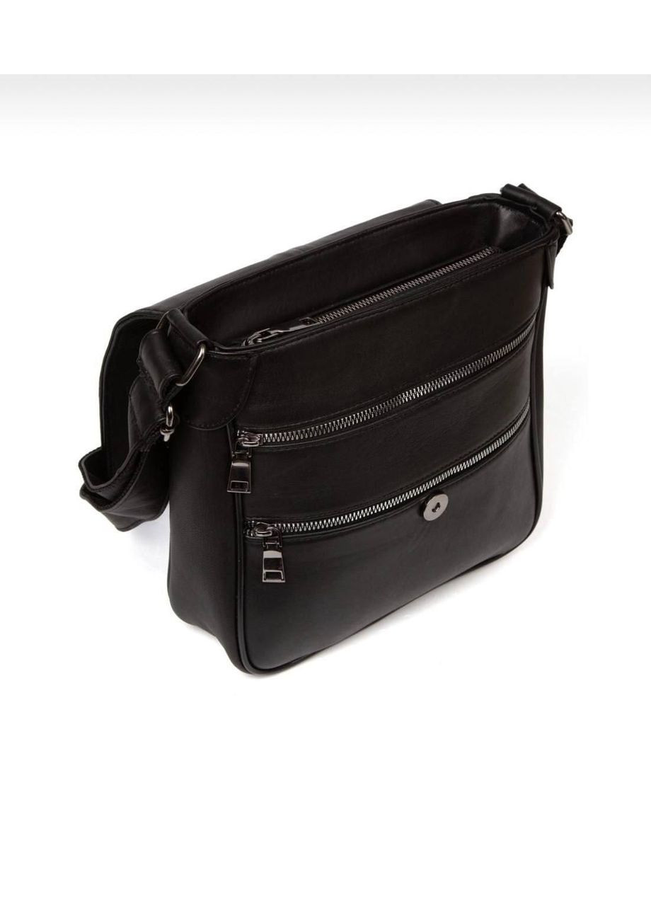 Чоловіча сумка чорна натуральна шкіра 303001 No Brand (325816254)