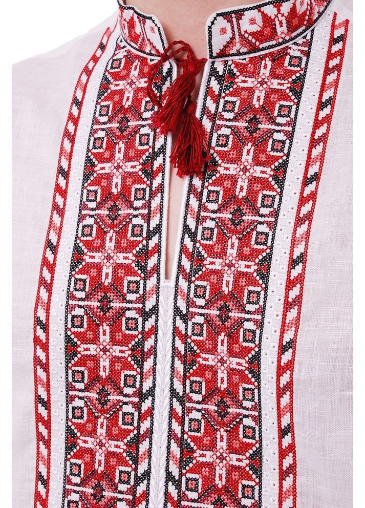 Белая мужская вышиванка из льняного полотна мирослав (fm2535) Folk Moda (365812278)