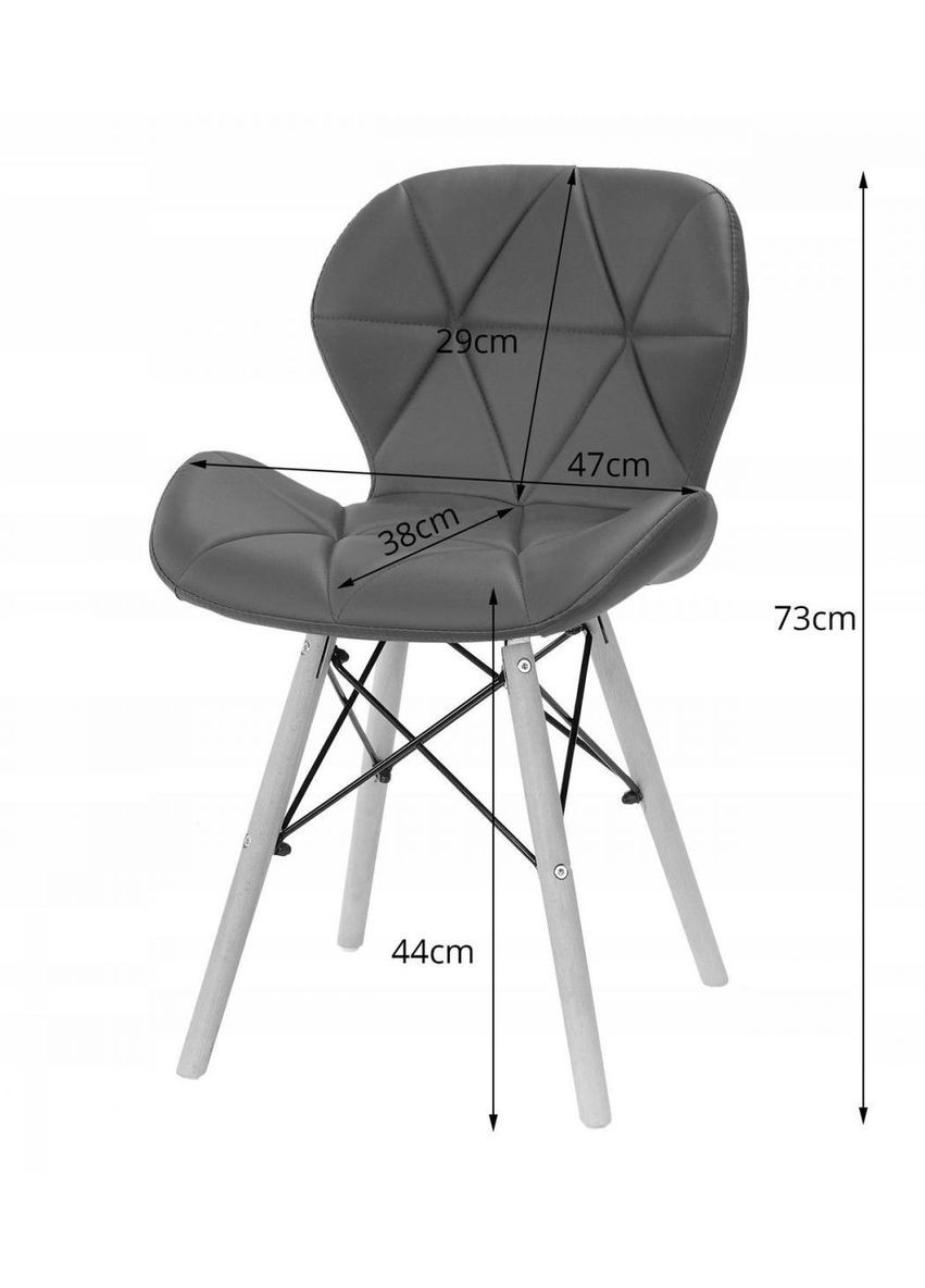 Обідній комплект круглий стіл 80 білий + 4 стільця LAGO black екошкіра Jumi (346529201)