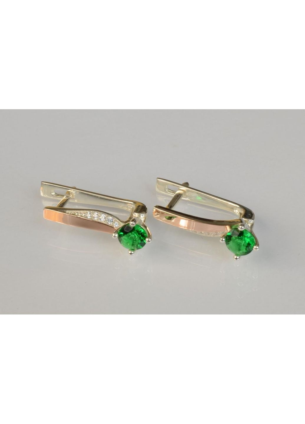 Срібні сережки з золотими пластинами Silver Style (367113158)