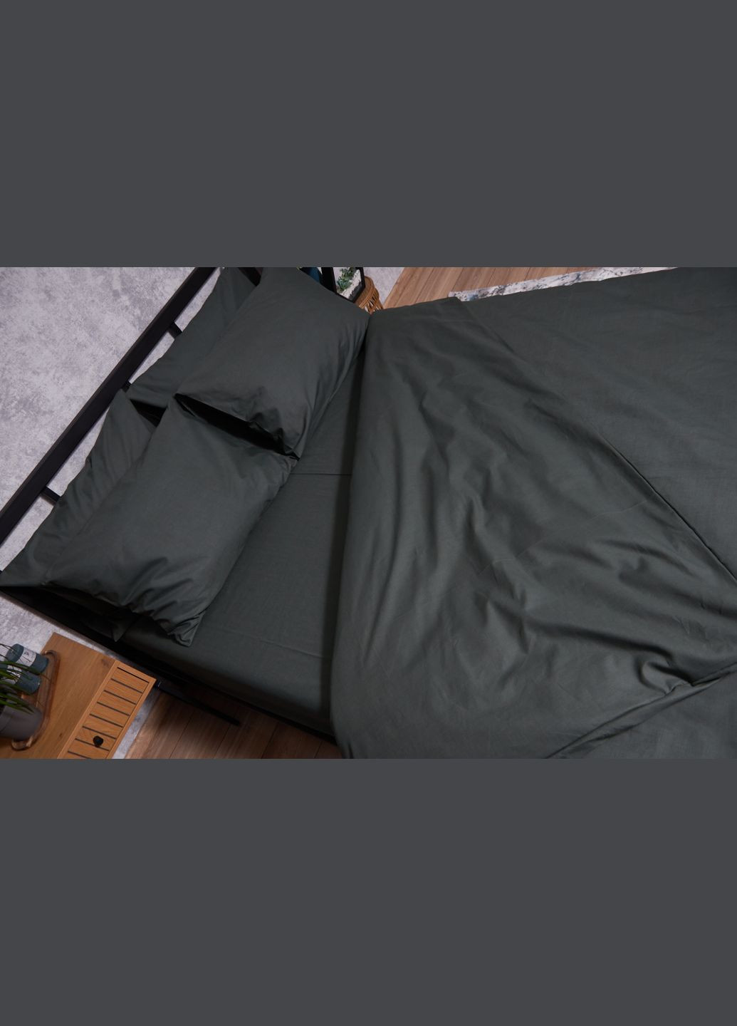 Комплект постельного белья Бязь Gold Люкс «» полуторный евро 160х220 наволочки 2х40х60 (MS-820002178) Moon&Star Dark Green (285718091)