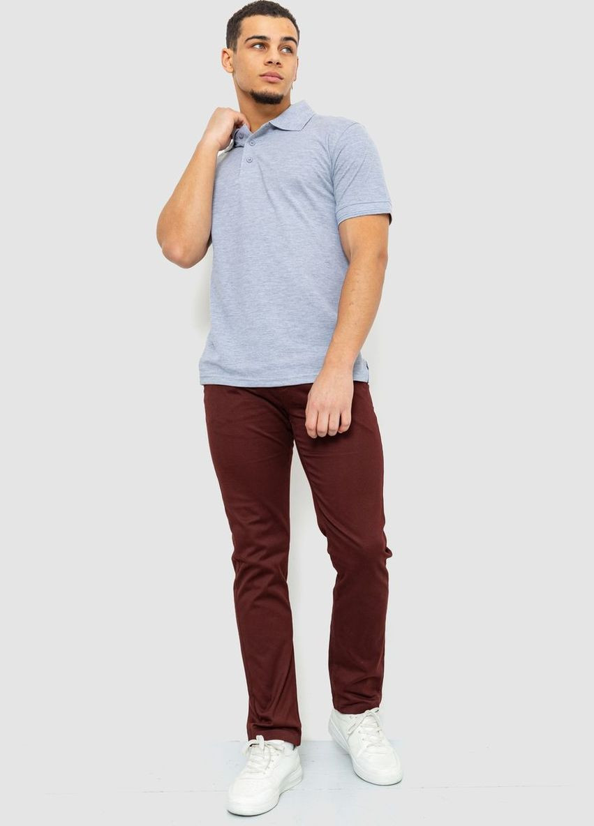 Сіра поло чоловіче однотонне 244r015 з довгим рукавом Ager