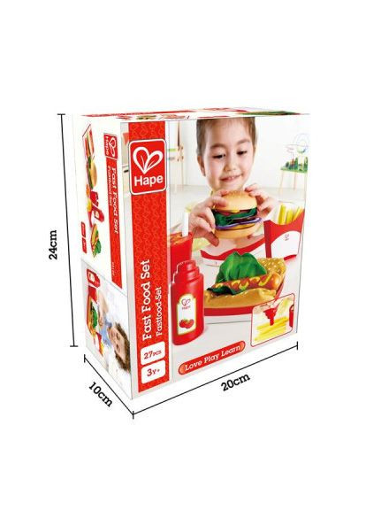 Ігровий набір (E3160) Hape продукти Фаст-фуд (357491132)