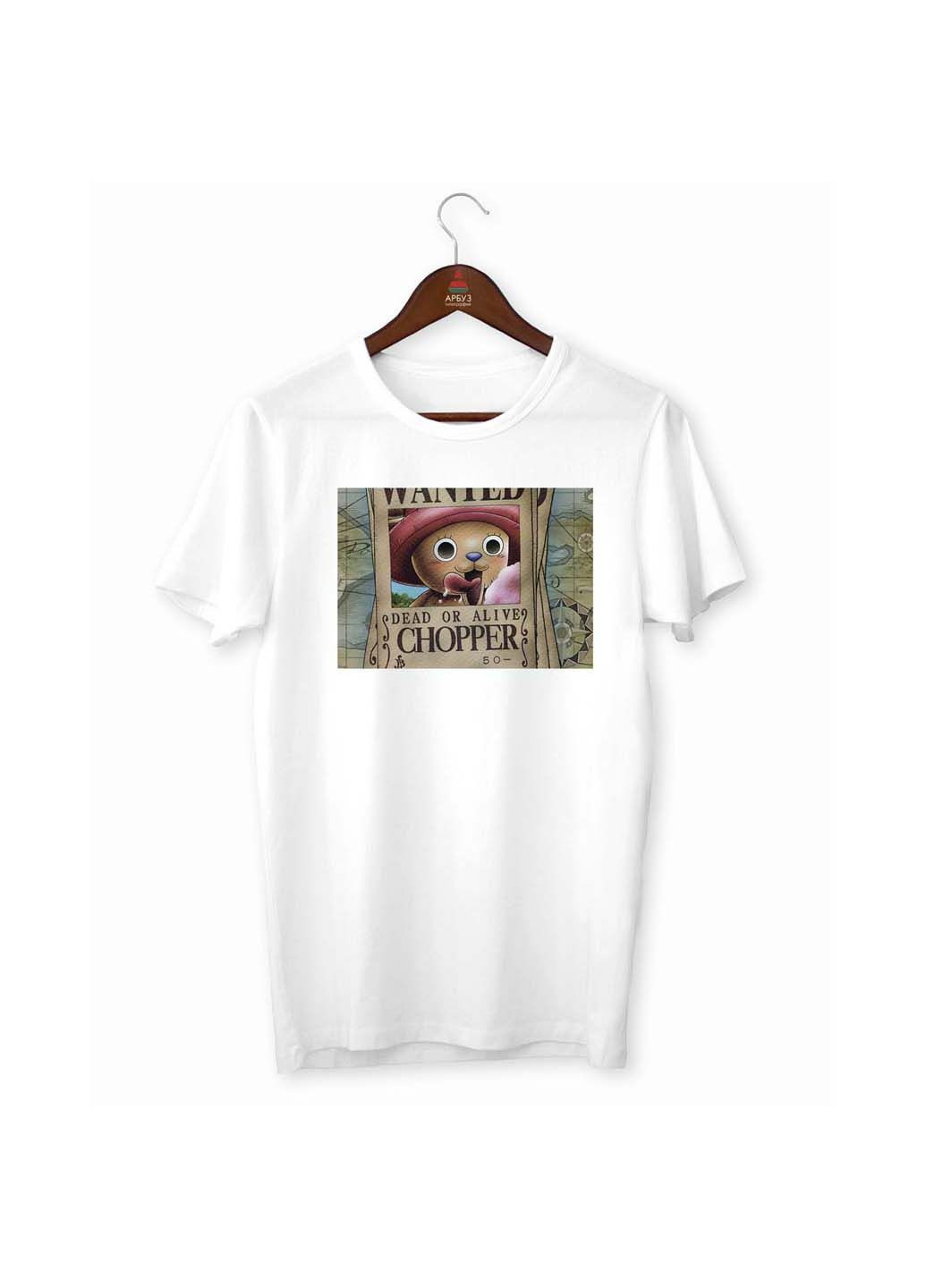 Біла футболка one piece ван-піс розшукова листівка tony chopper тоні чоппер Кавун