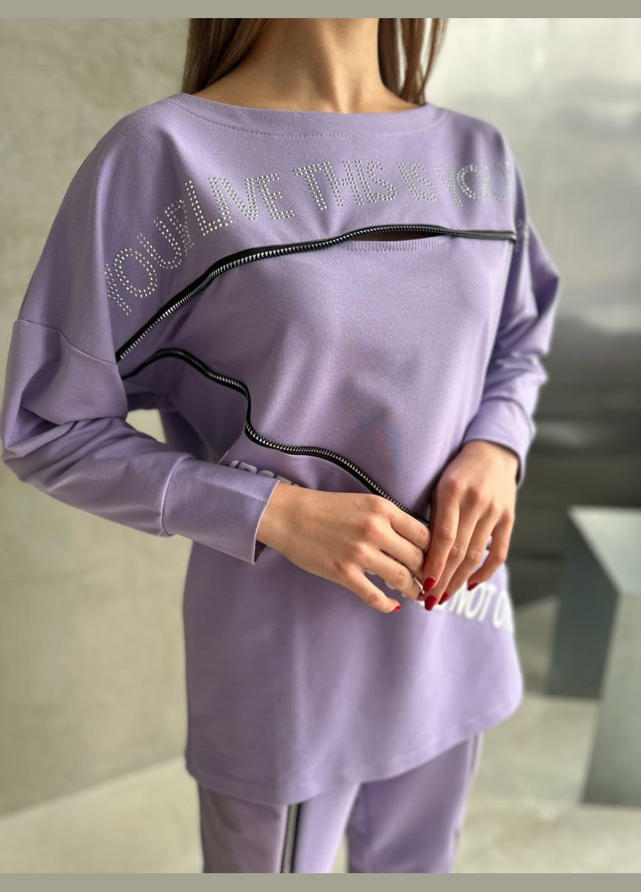 Жіночий костюм двійка колір лавандовий р.50/52 451794 New Trend (282930647)