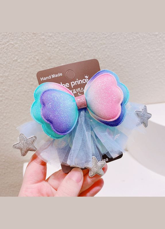 Заколка для волос Бантик 11689 голубая Fashion (336880388)