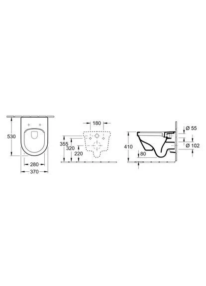 Подвесной унитаз ARCHITECTURA, белый/глянцевый, овальный Villeroy & Boch (401622217)