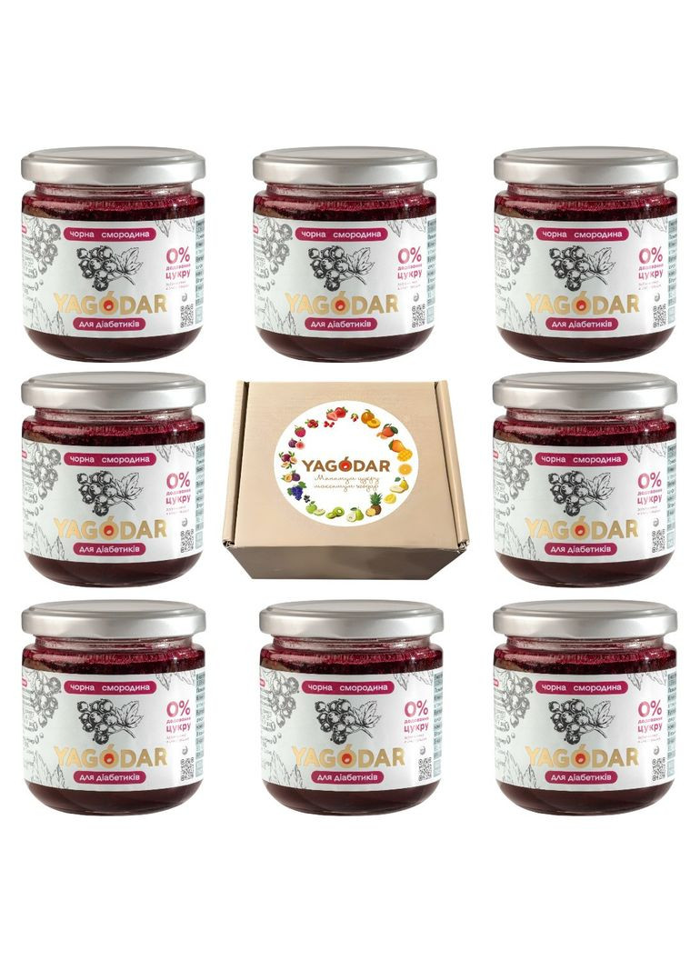 8 Джемов для диабетиков из чёрной смородины без сахара на пектине YAGODAR (309003997)