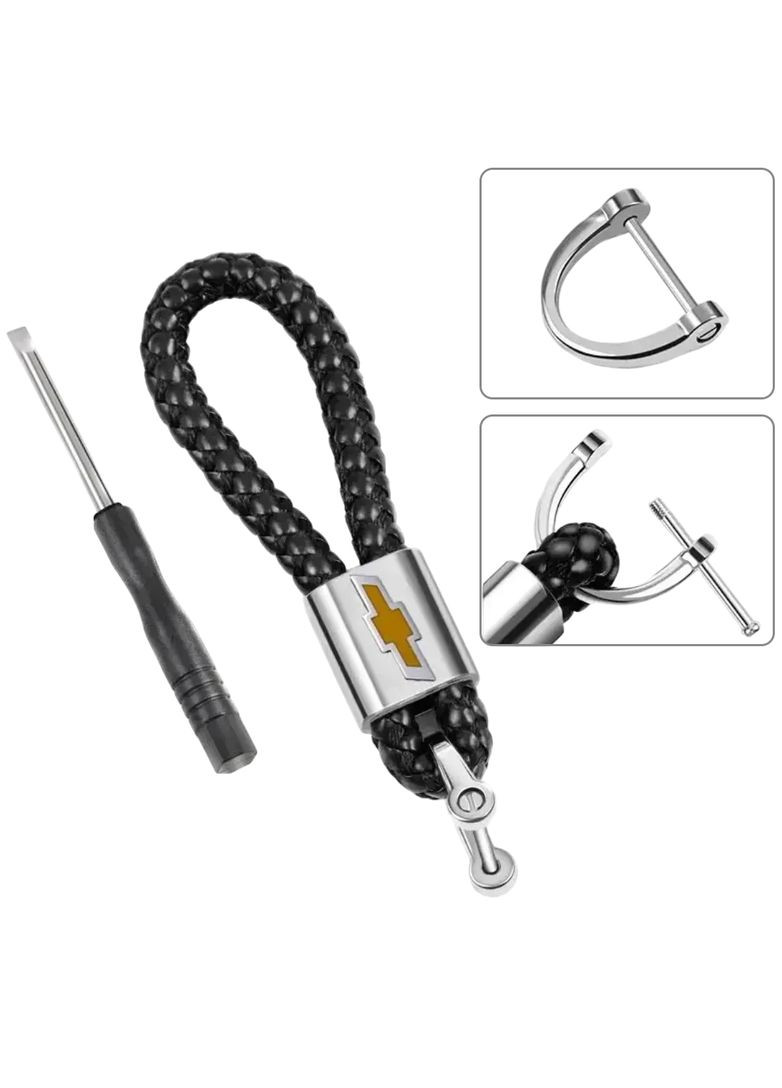 Брелок для ключей с логотипом плетёный ЧЕРНЫЙ (с отверткой) Chevrolet (369611643)