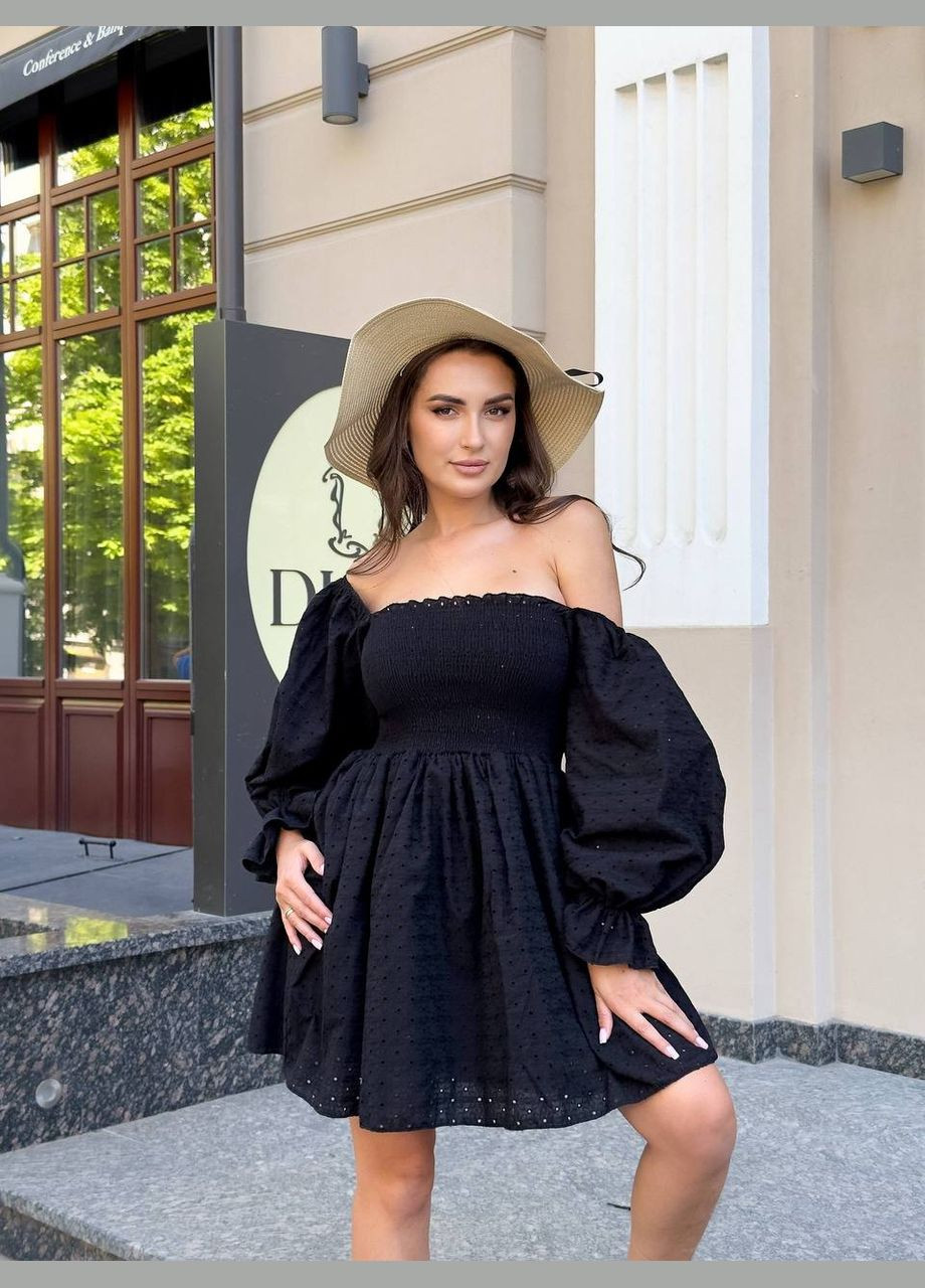 Черное праздничный, коктейльное, деловое, пляжное, повседневный, вечернее платье женское No Brand однотонное