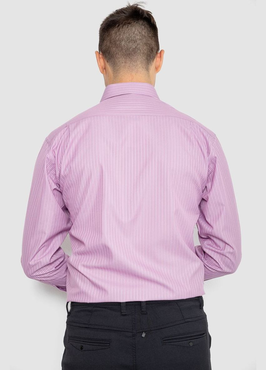 Сиреневая классическая рубашка в полоску No Brand