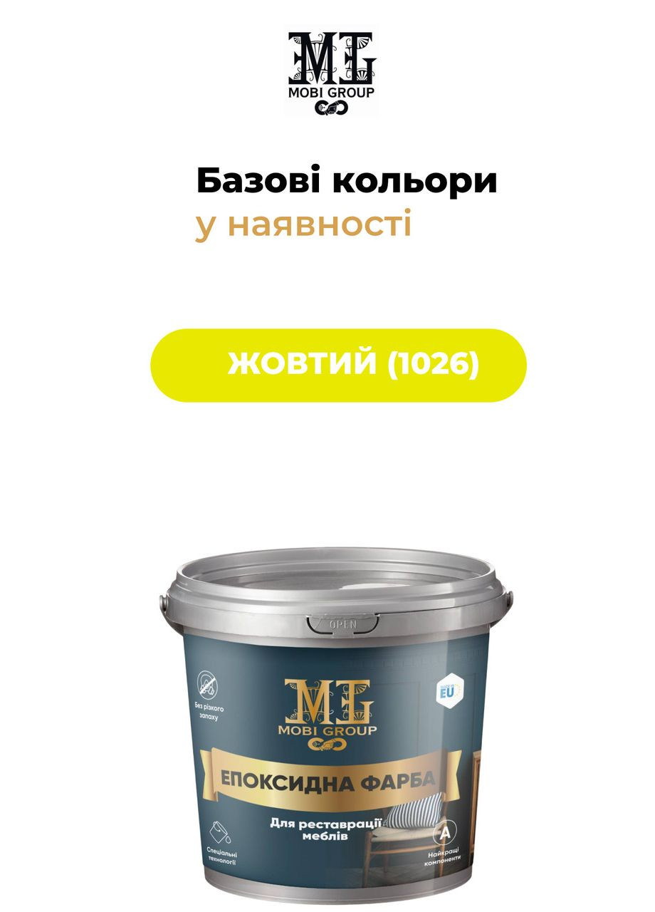 Епоксидна фарба для меблів 4.5 кг жовта plastall MG (365817257)