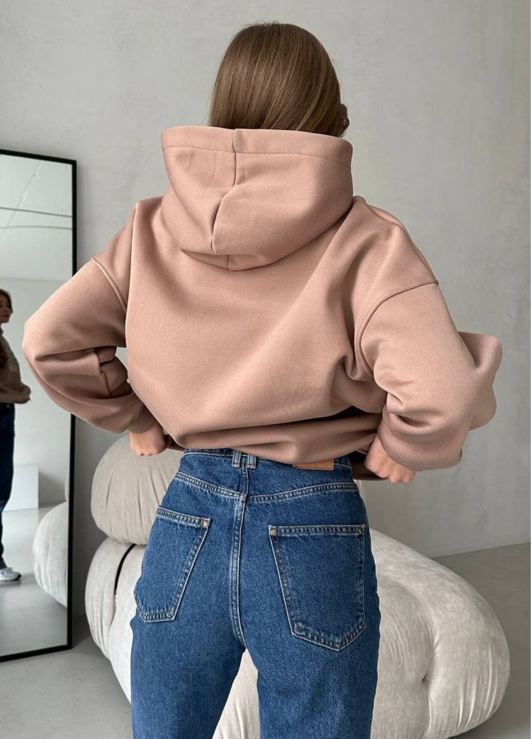 Базовий повсякденний оверсайз худі з капюшоном, прорезиненим накатом та довгими рукавами Tik-Tak (323164357)