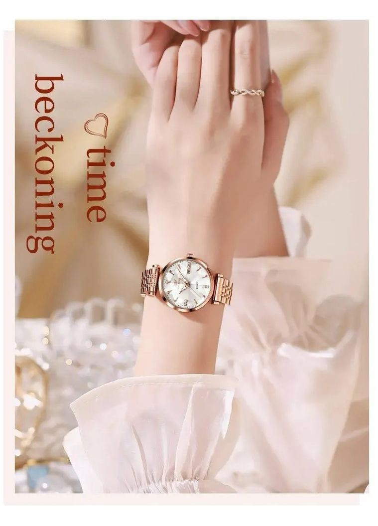 5536 Rose White — класичний жіночий годинник на подарунок Olevs (358651019)