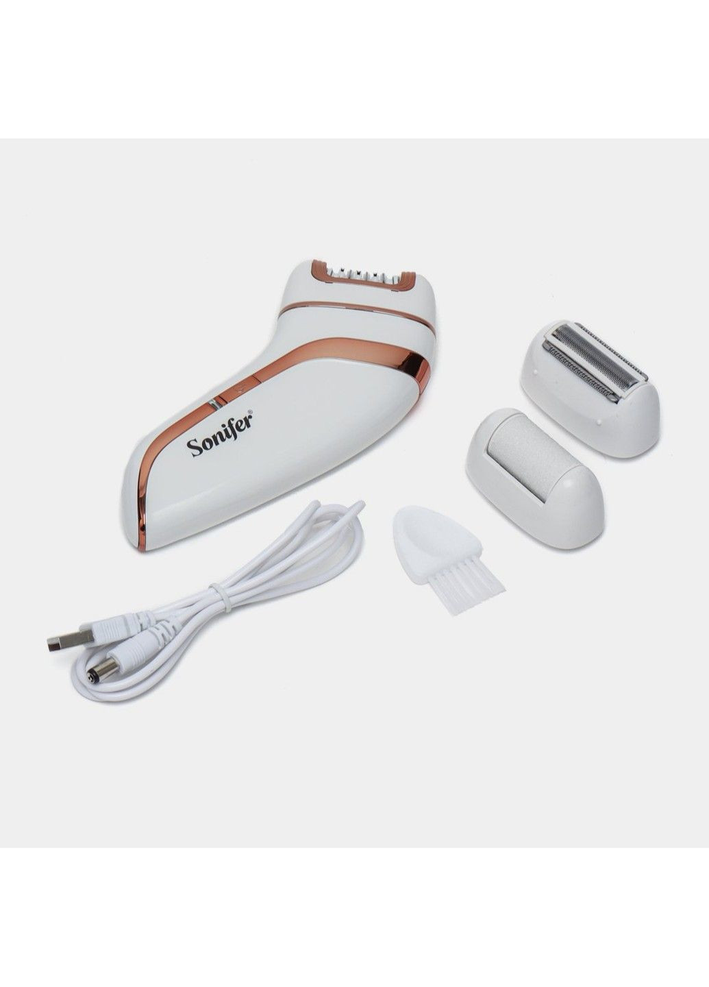Епілятор 3 in 1 SF-9551 бездротовий акумуляторний з 3 насадками жіночий Білий Sonifer (303835246)
