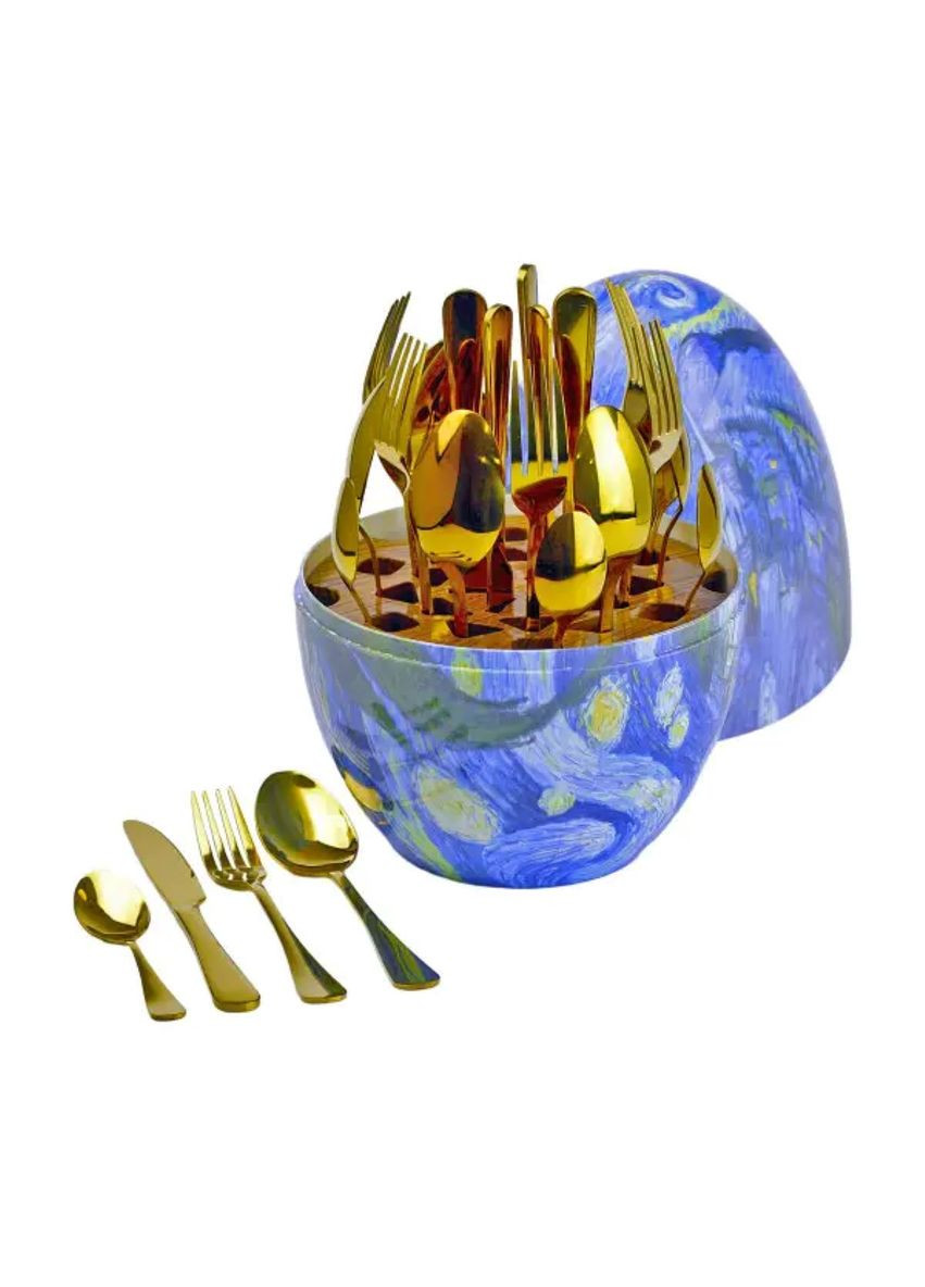 Набор столовых приборов на 6 персон из нержавеющей стали 24 штуки с подставкой Яйцо HP78812 (A-032664) TS Kitchen (352274643)