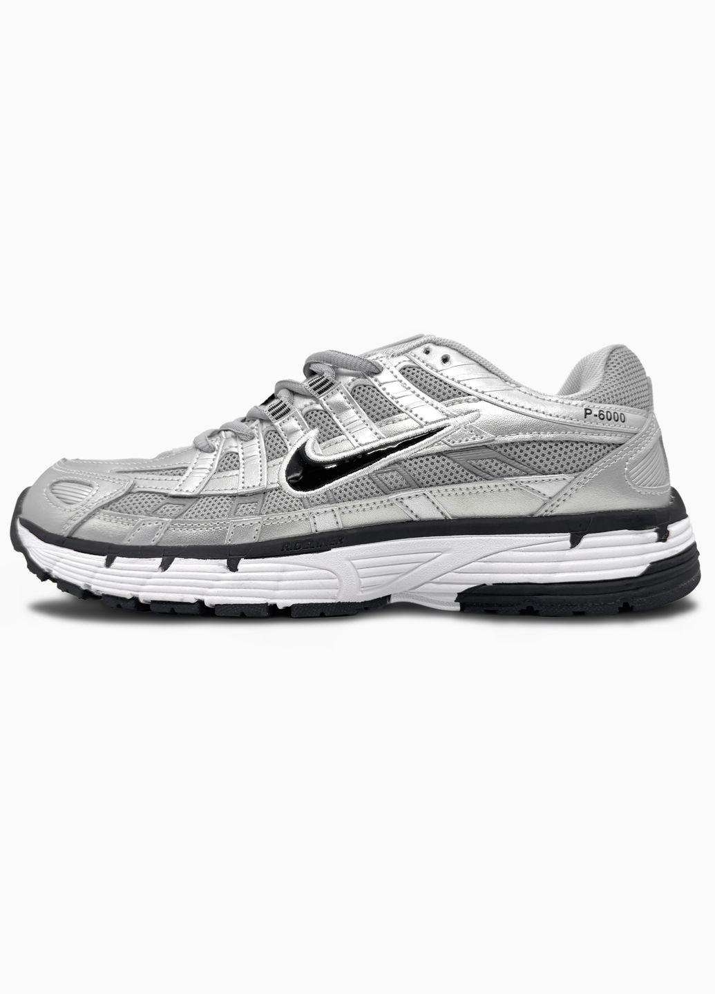 Срібні Осінні кросівки чоловічі і жіночі nike p6000 white silver black | найк р6000 білі No Brand