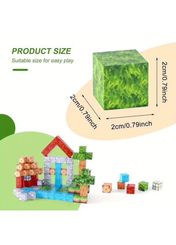 Магнитный конструктор Minecraft 119 шт кубики на магнитах детский Майнкрафт строительные блоки No Brand (363042290)