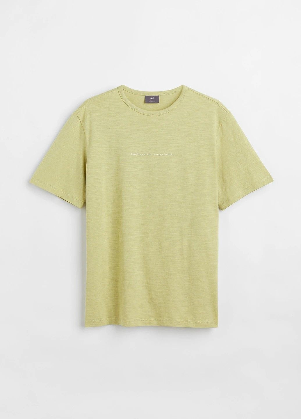 Зеленая футболка хлопковая для мужчины 1069841 H&M