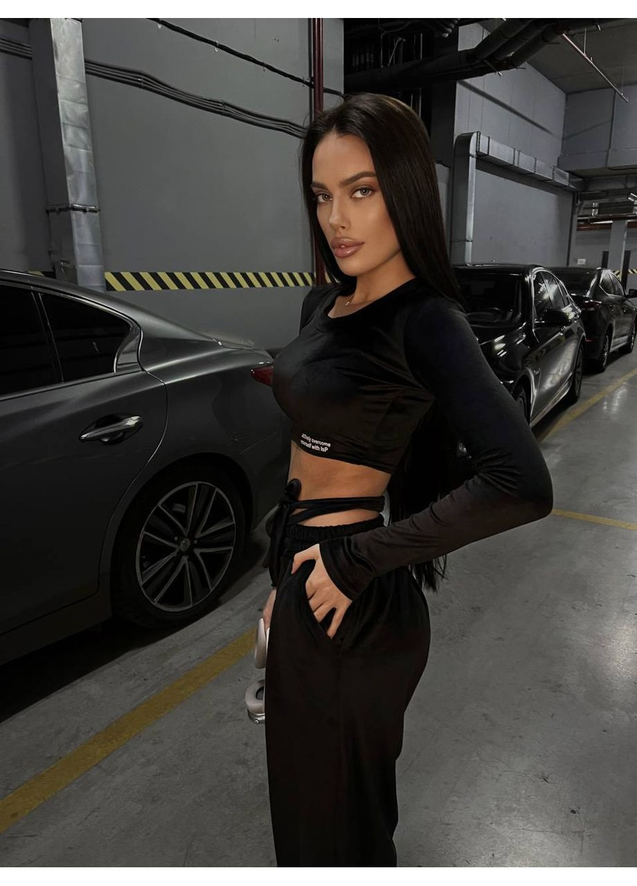 Женский костюм из велюра: топ+палаццо, премиум качество (замеры в описании) DK/DL Мода без кордонів (362188866)