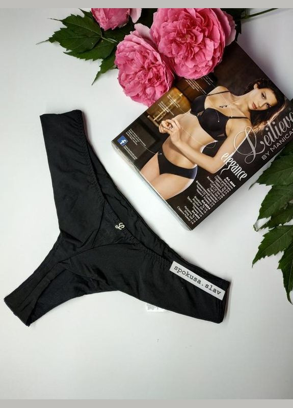 Изумительные женские черные трусики-стринги 6034 лейлив Leilieve (324833007)