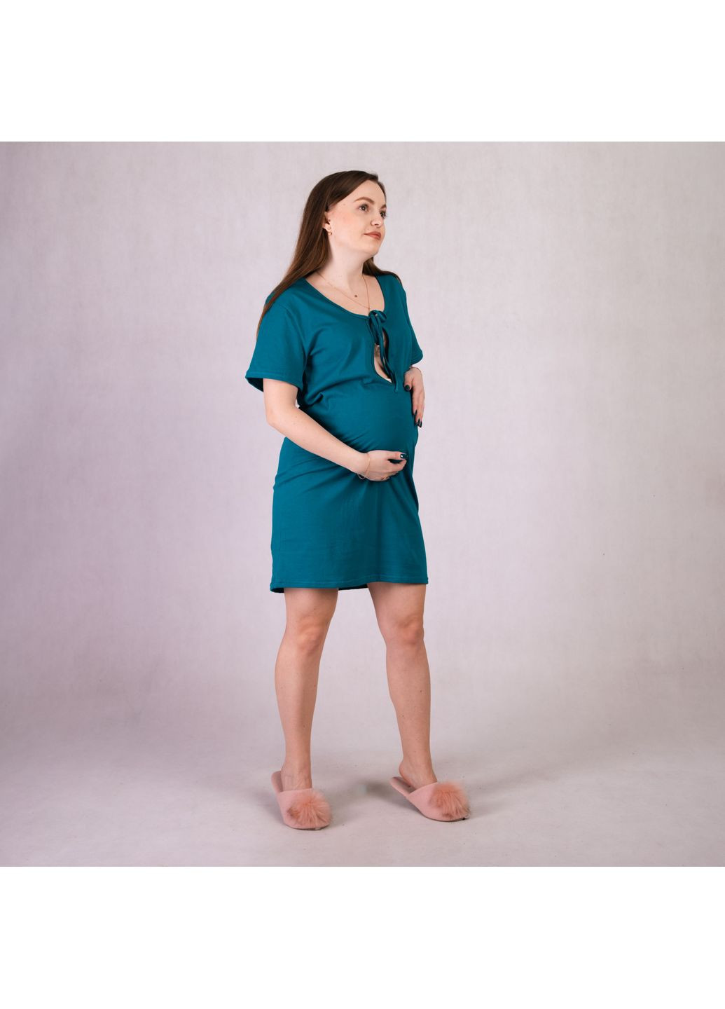 Нічна сорочка на пологи на завʼязку No Brand (361866388)