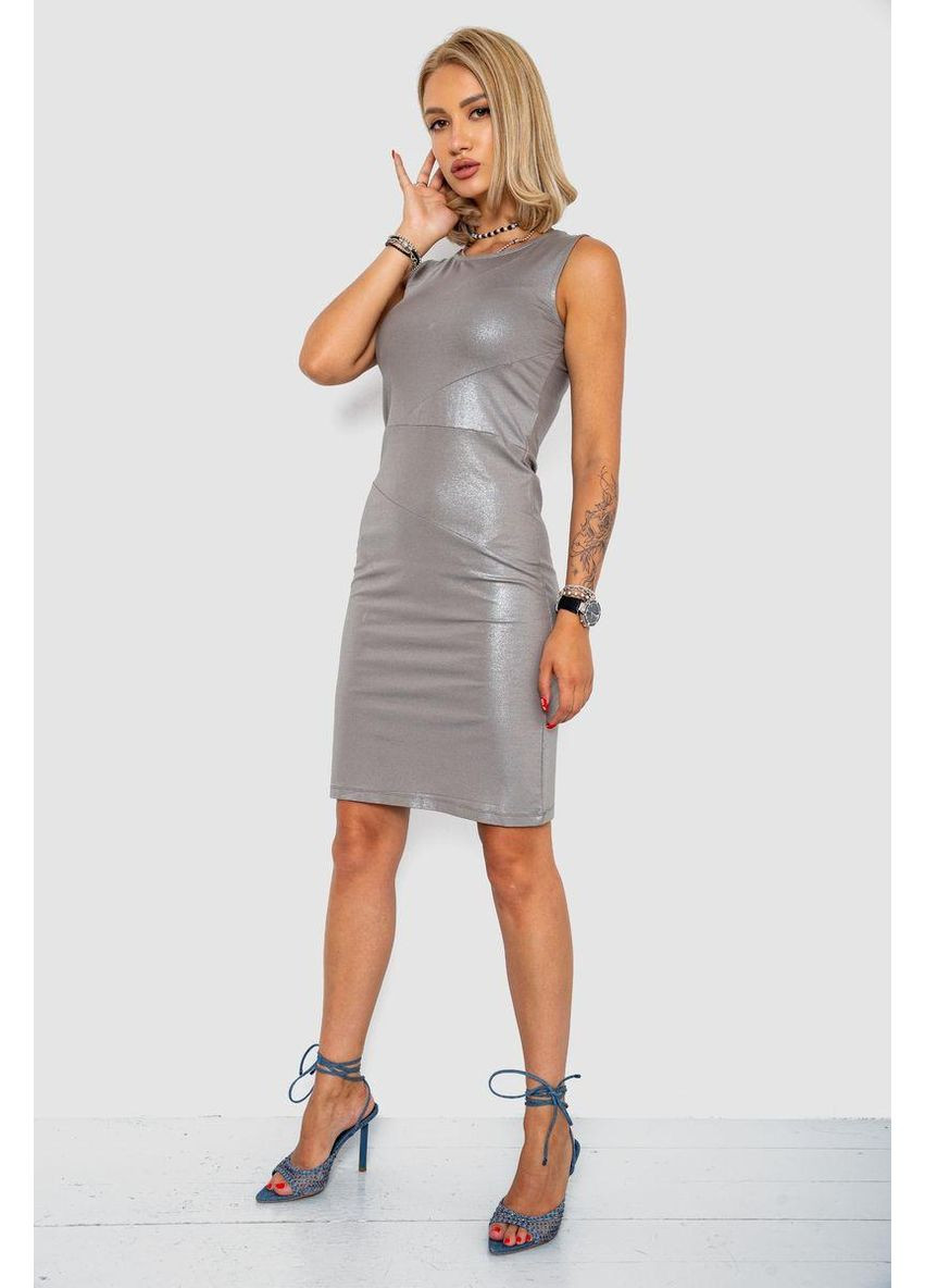 Сіра сукня однотонна, колір сірий, 244r312 Ager