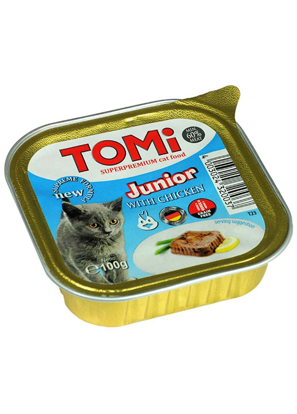 Паштет для кошенят Junior з куркою 100 г TOMI (286472495)