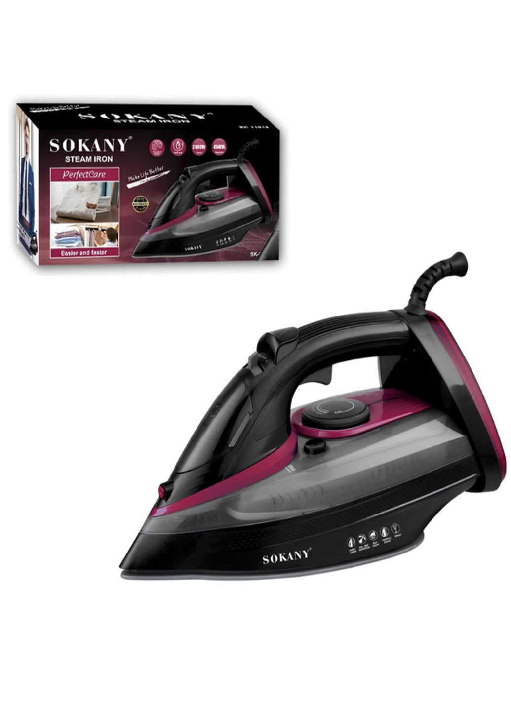 Бытовой электрический паровой утюг SK-11012 с функцией отпаривания 2400Вт Sokany (316027433)