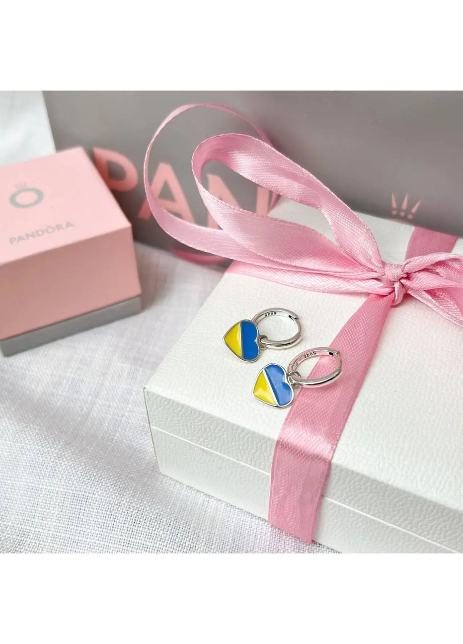 Серебряные серьги с бриллиантами "С Украиной в сердце" Kabluchka (355346439)