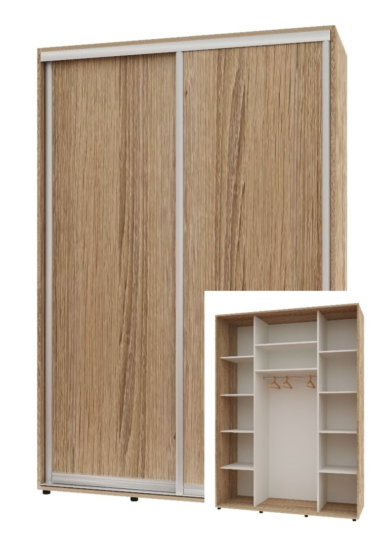 Шкаф-купе двухдверный Комфорт Мебель 160*60*220 см Натуральный 2 двери ДСП Макси Комфорт Меблі (360436847)