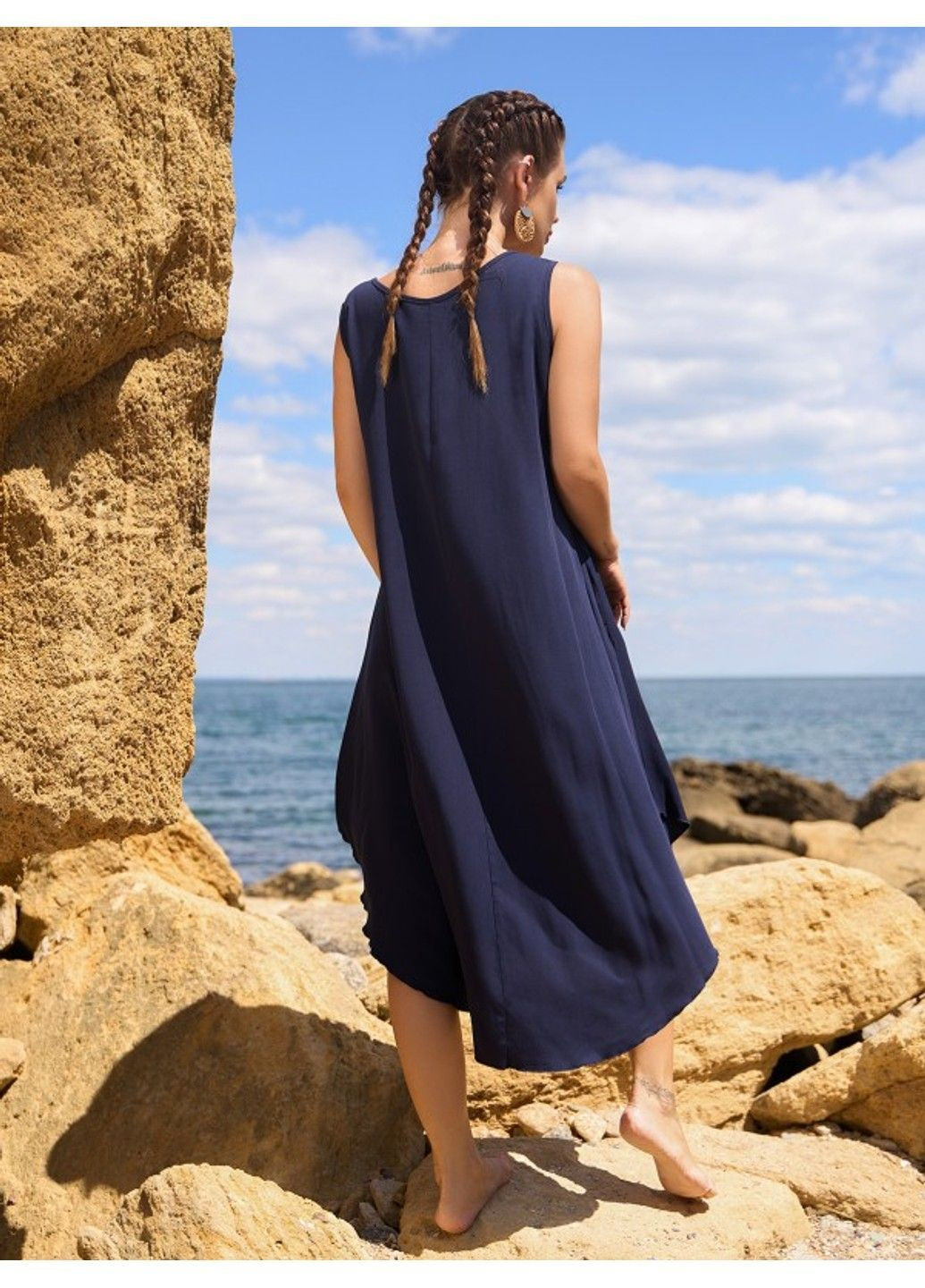 Синее повседневный платье issa pus 14783 5 синий ISSA PLUS