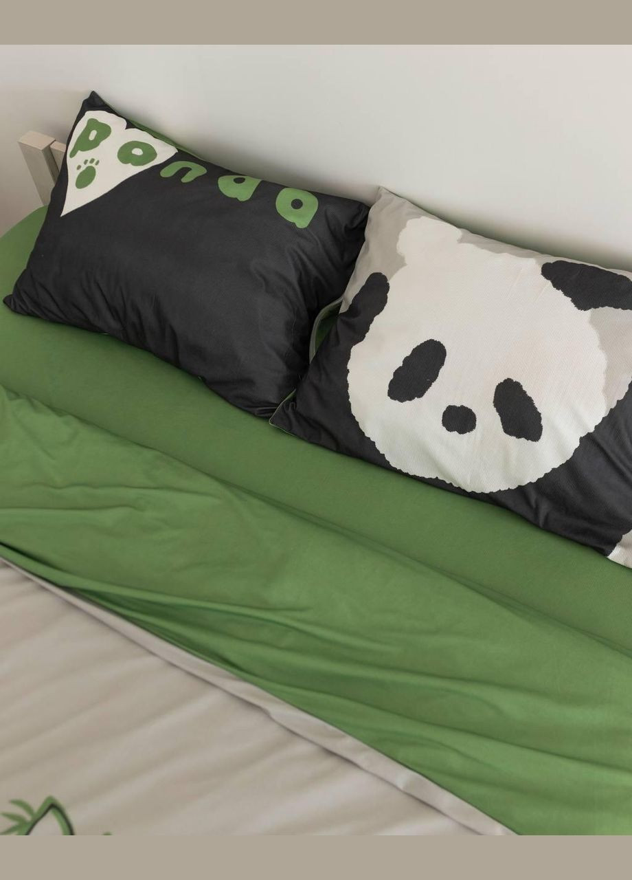 Постільна білизна Двоспальний 180х215 наволочка 50х70 2шт Сіро зелений (П-al-velvet-bavovna-005-02-01) No Brand (316231108)