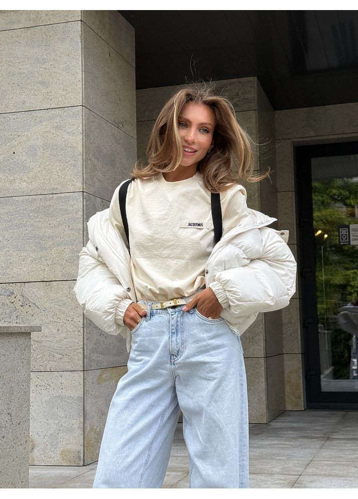 Молочная кроп-пуфер irish цвет молоко глянец milirud