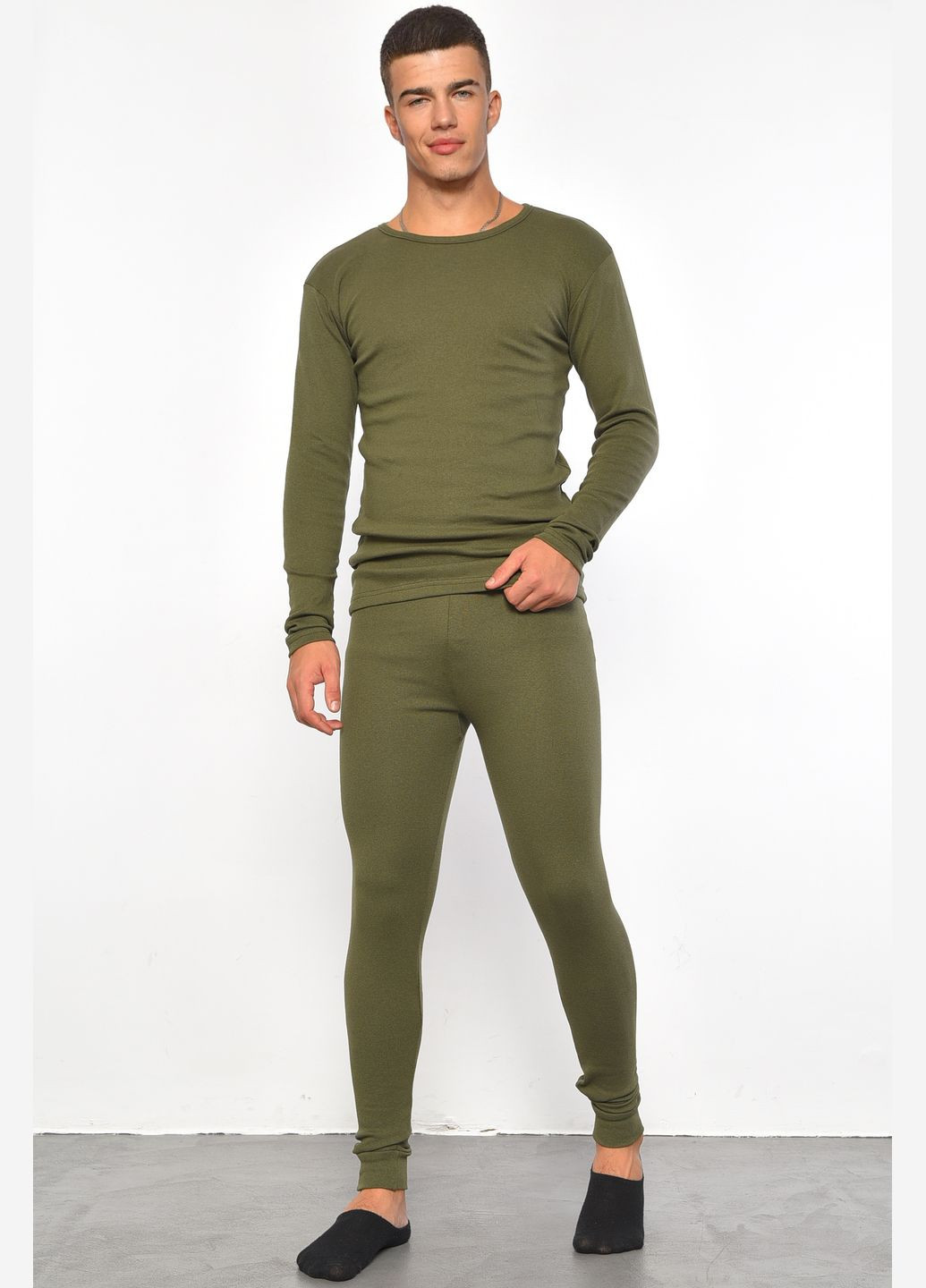 Термокостюм мужской на флисе цвета хаки Let's Shop (302660871)