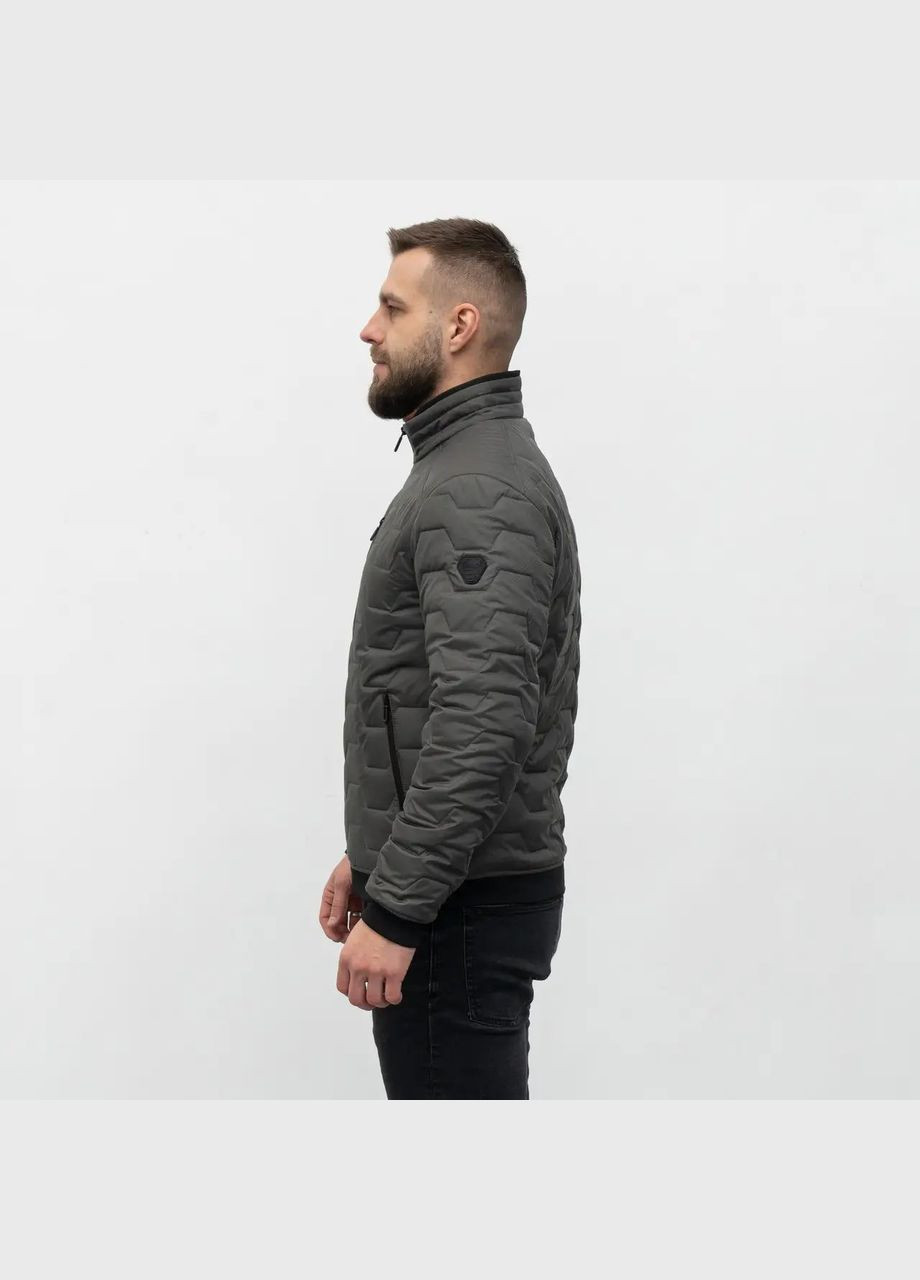 Темно-сіра демісезонна чоловіча осіння куртка великого розміру SK