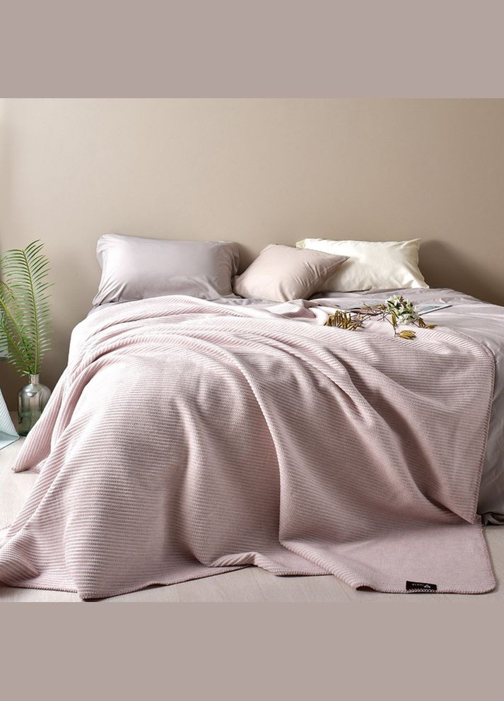 Плед покрывало на кровать Adina 200x220 см пудра натуральный хлопок IDEIA (334727003)