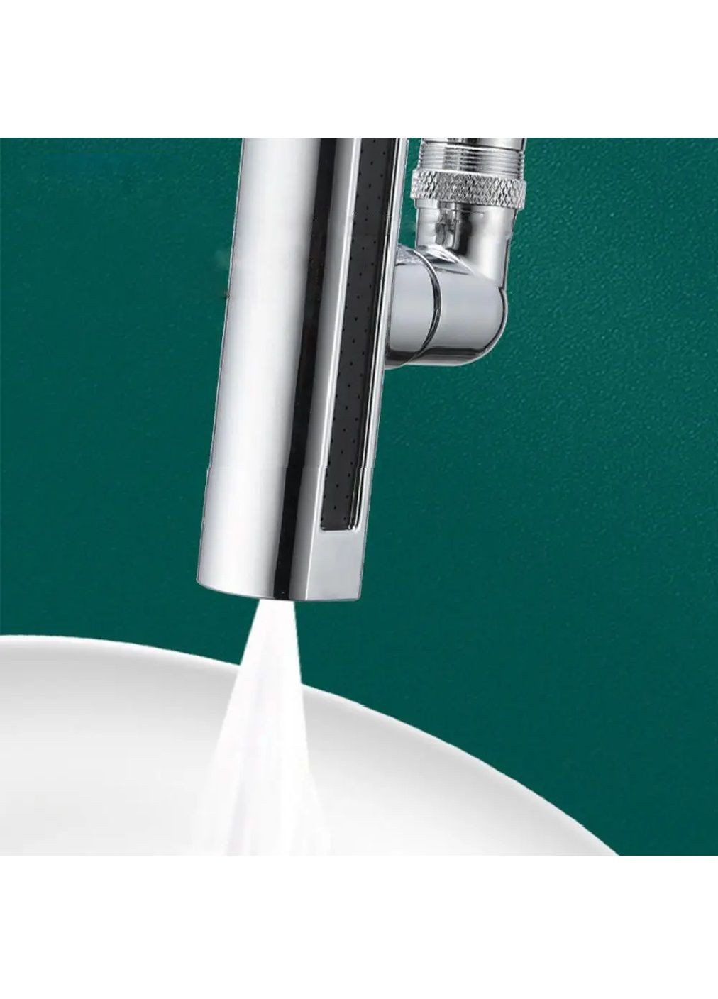 Насадка аератор на кран змішувач з поворотом 360° гнучким напрямком потоку 4 режими течії води 140х36.9х33 мм (480955-Prob) Unbranded (349225832)