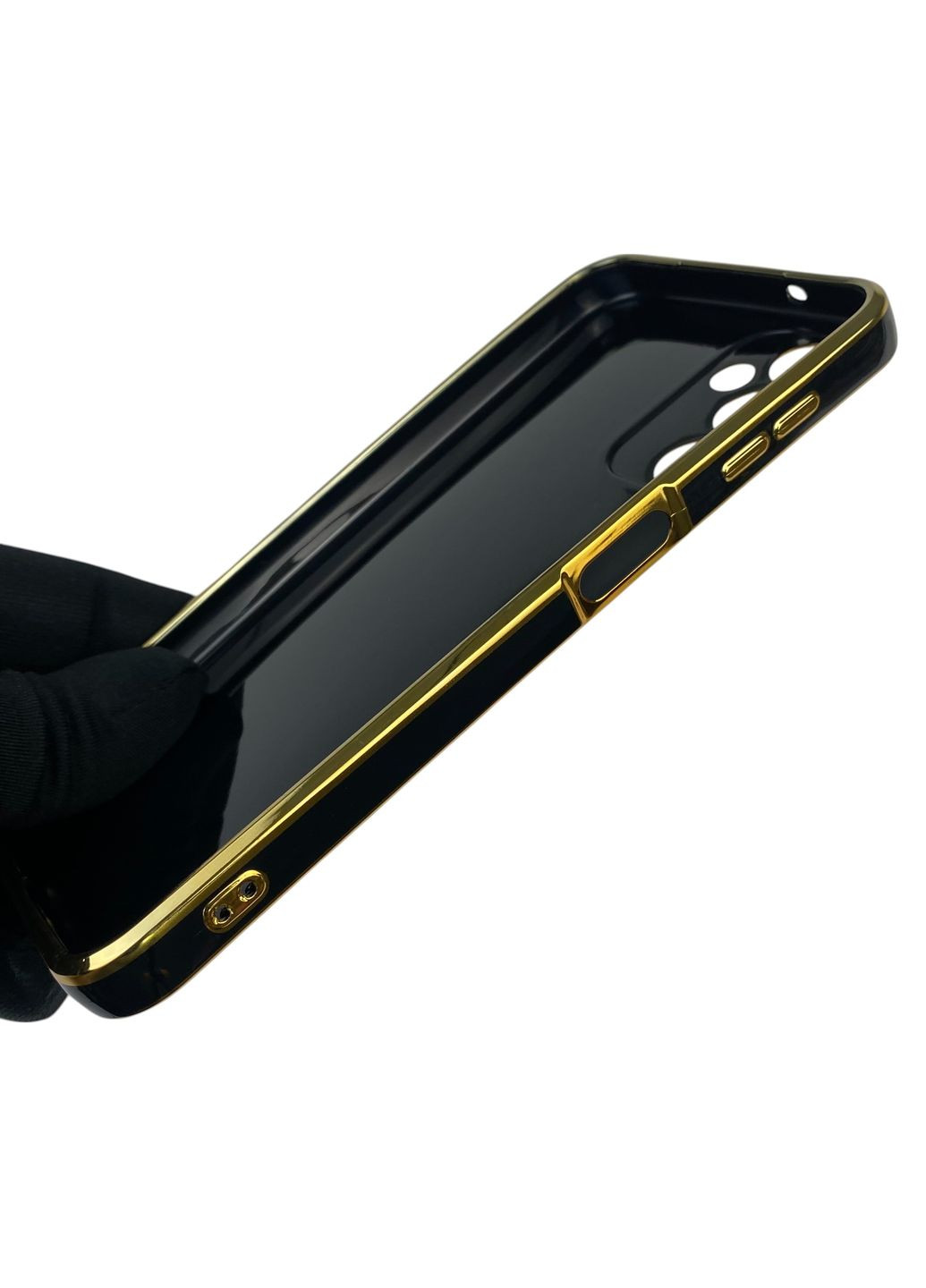 Чохол для Galaxy A14 4G (SM-A145F) з кільцем MagSafe із золотою окантовкою на самсунг а14 чорний gs1 Samsung (366231021)