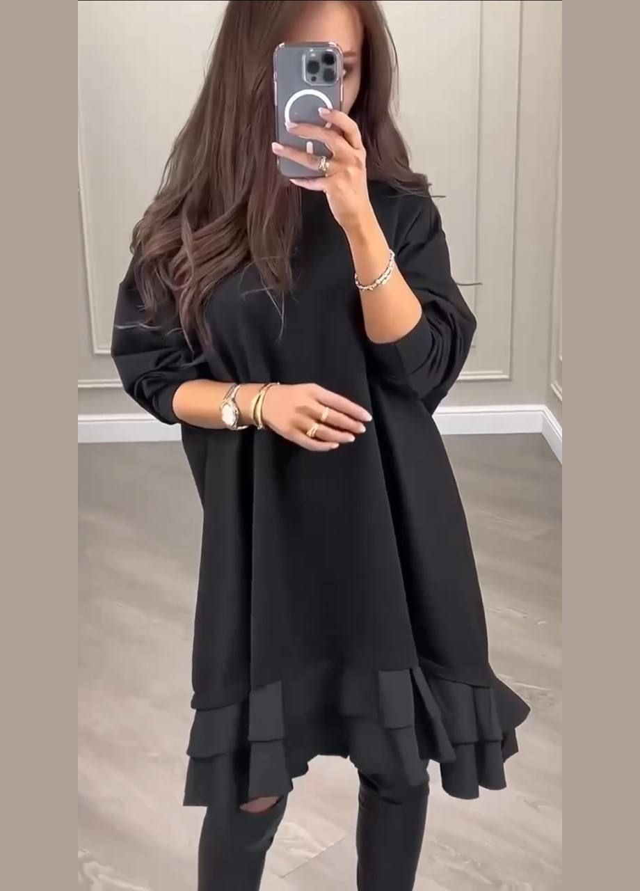 Чорна жіноча сукня вільного крою New Trend