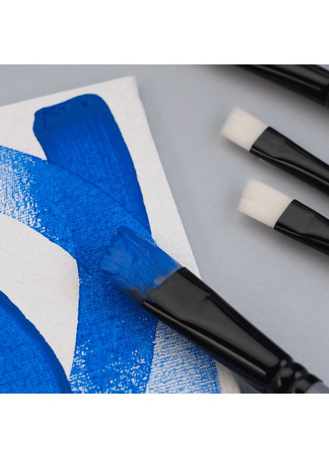 Кисть синтетика угловая INTENSE 1668А №1 длинная ручка ROSA Роса (362578698)