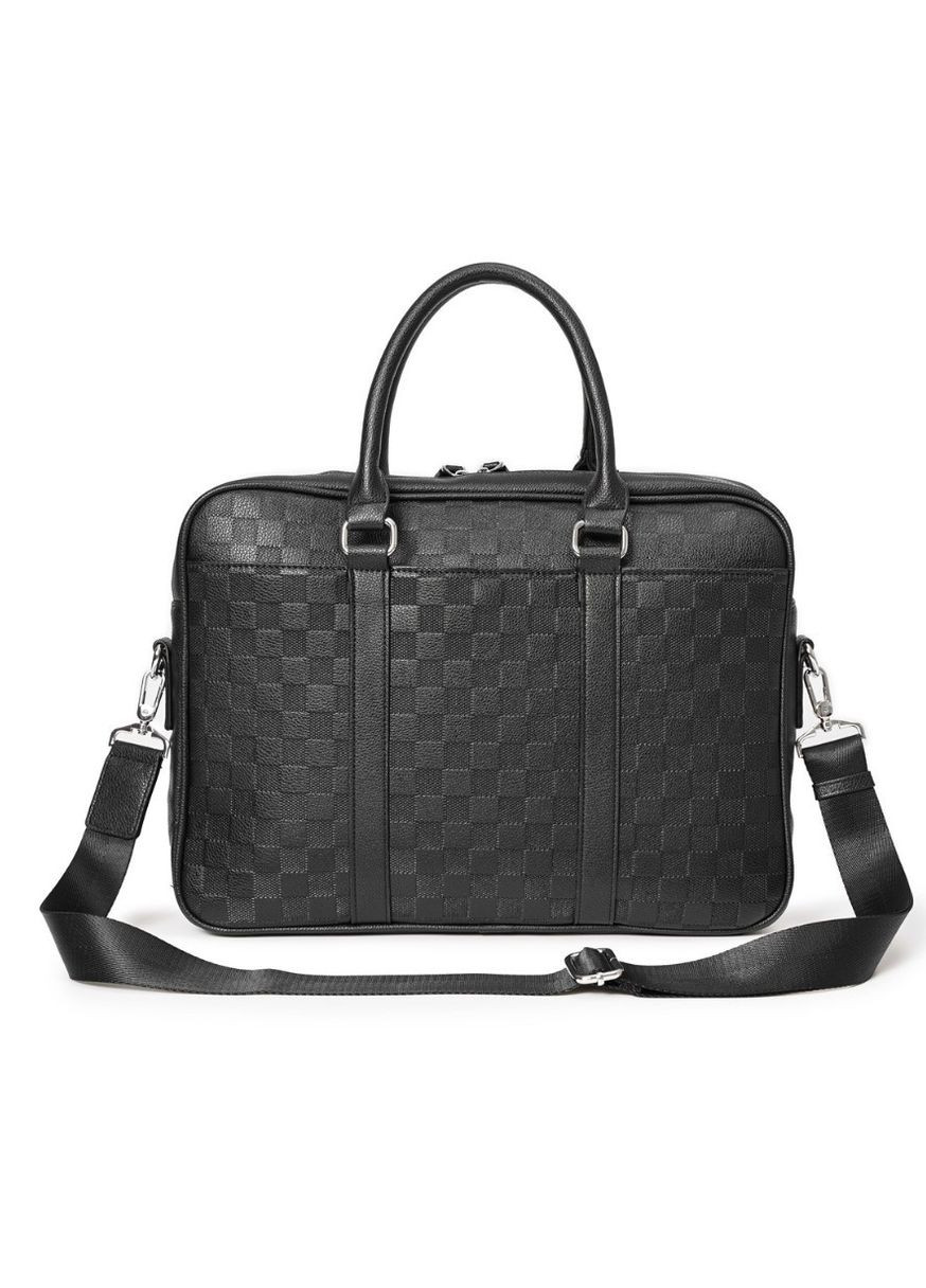 Чоловіча ділова сумка для документів стиль Луї Вітон карта чорна. Портфель для паперів No Brand (335053690)