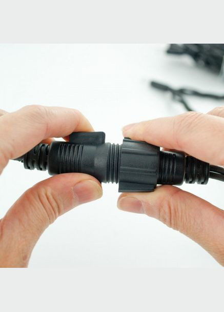 Гирлянда нить УЛИЧНАЯ Белая 10м 100 led на черном проводе, переходник для соединения Po Fanu (311507386)