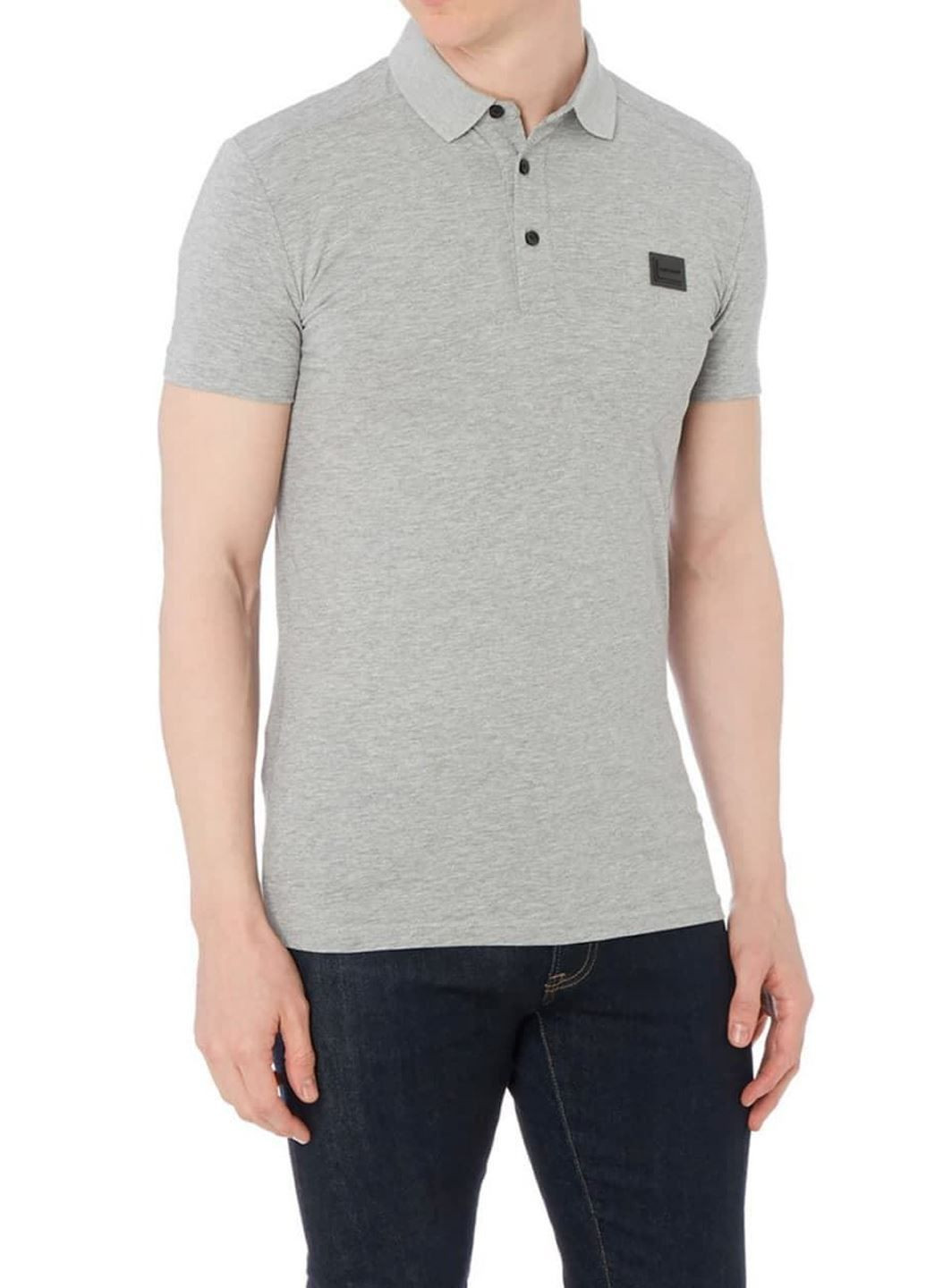 Серая футболка-футболка-поло для мужчин Antony Morato однотонная
