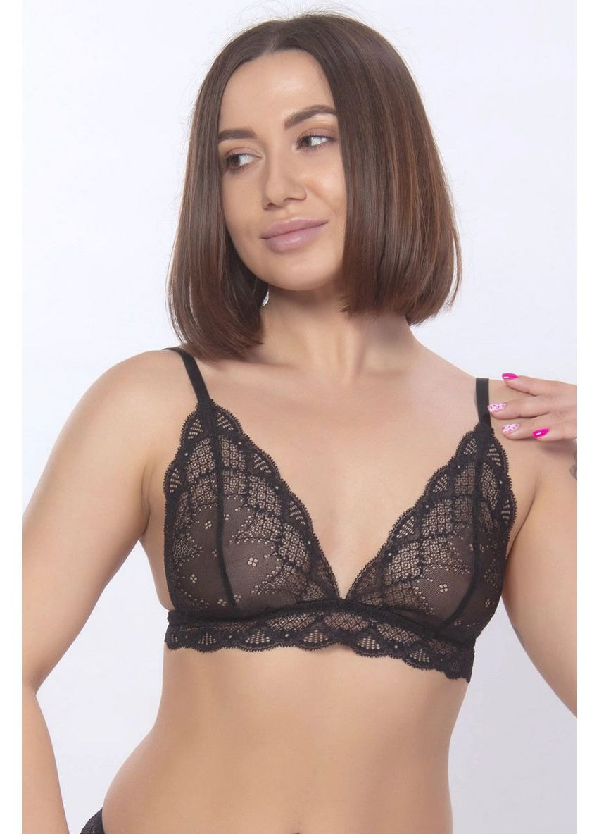 Чорний бралетт мереживний бралет Elita без кісточок поліамід, еластан