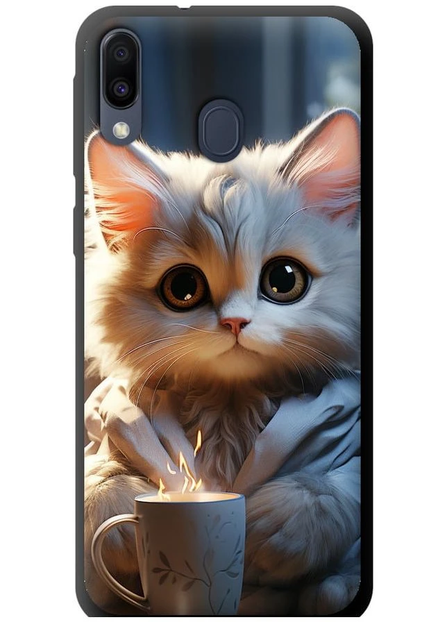 TPU чохол 'Білий кіт' для Endorphone Samsung Galaxy M20 (265392553)