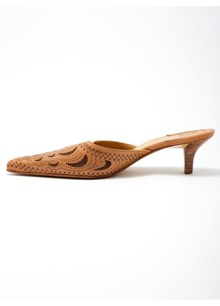 Fit Mix Жіночі шкіряні туфлі на низьких підборах Темно-бежевий бежевий з, — демісезон (341322192)