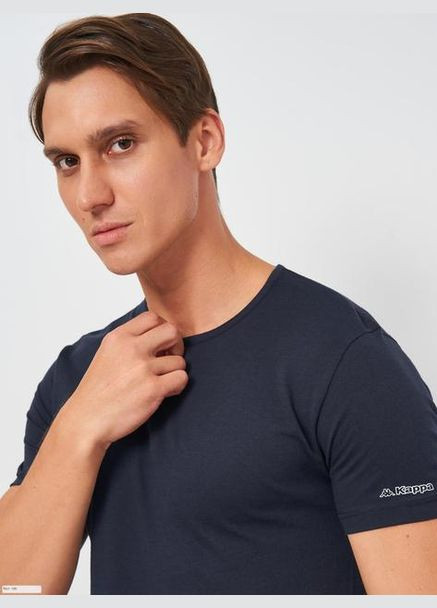 Темно-синяя футболка t-shirt mezza manica girocollo темно-синий Kappa