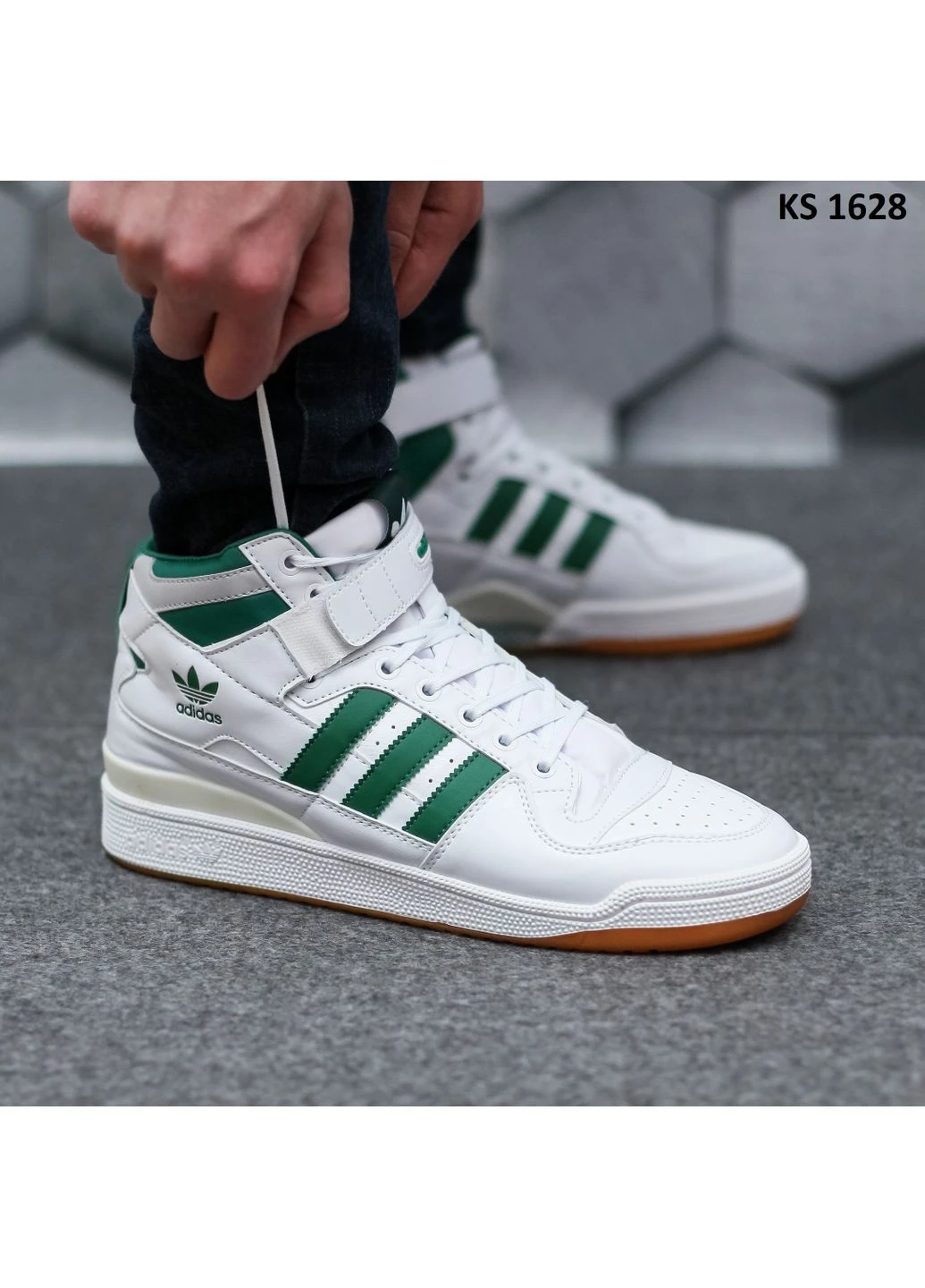 Комбіновані літні кросівки adidas forum hight mid refined адідас форум No Brand